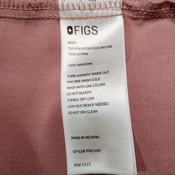 Figs scrub Casma top professional medical, mauve pink,3 pockets, XS. - Picture 4 of 14